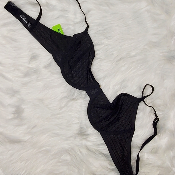 NEW Sam Edelman Black Geo Mesh Underwire Bra 32C 34DD - Picture 6 of 8